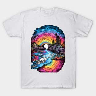 Tie Dye Coast A Vivid Coastal Design T-Shirt